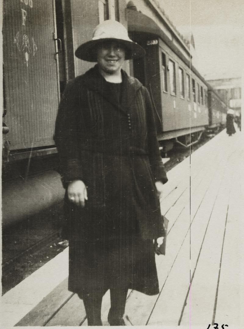 woman in train station